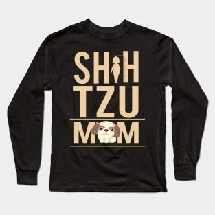 'Hanging With Shih Tzu Mom' Cute Dog Mom Long Sleeve T-Shirt